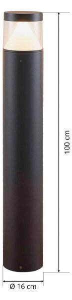 Słupek oświetleniowy LED Darja Lucande, aluminiowy / szary / cynkowy, aluminium, nowoczesny