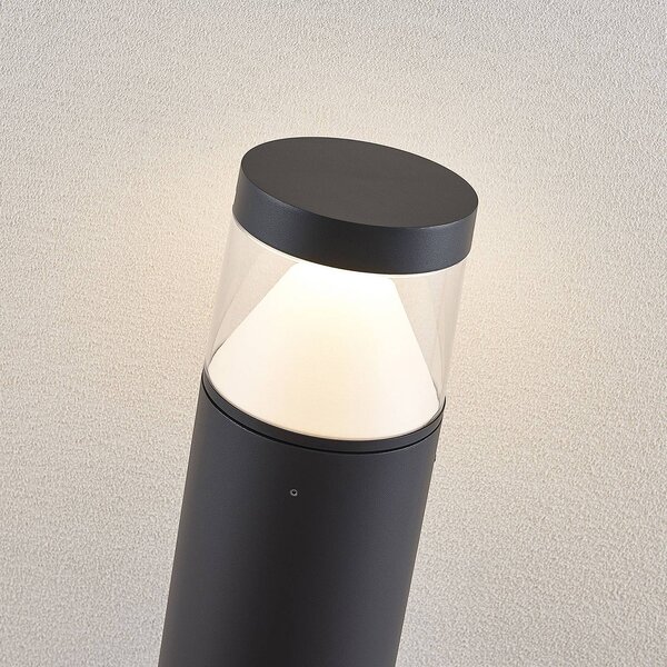 Słupek oświetleniowy LED Darja Lucande, aluminiowy / szary / cynkowy, aluminium, nowoczesny