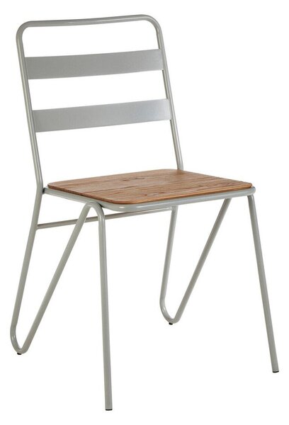 Szare/w naturalnym kolorze krzesło z litego drewna wiązu District – Premier Housewares