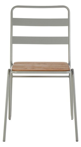 Szare/w naturalnym kolorze krzesło z litego drewna wiązu District – Premier Housewares