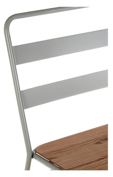 Szare/w naturalnym kolorze krzesło z litego drewna wiązu District – Premier Housewares