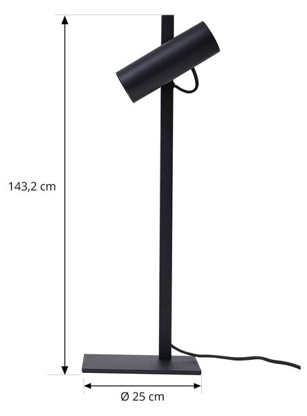 Lampa stołowa Lysias Lucande, czarny, salon / jadalnia, metal, nowoczesny