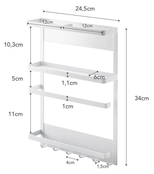 Biała półka magnetyczna YAMAZAKI Tower Magnetic Side Rack
