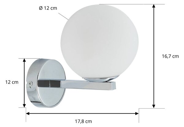 Kinkiet Bidolo Lucande, możliwość ściemniania, chromowy / srebrny, łazienka, metal