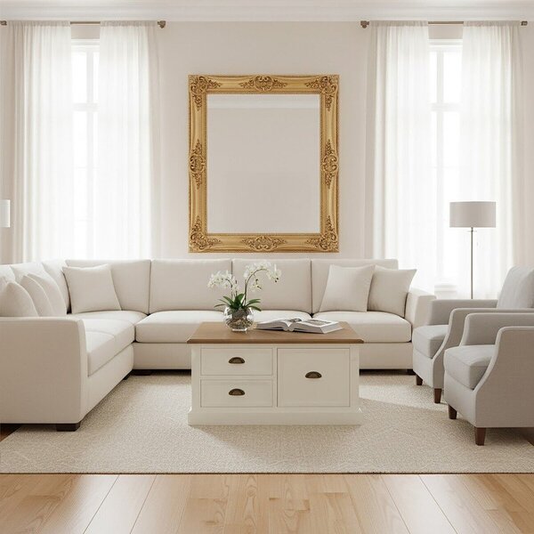 Biały stolik w dekorze jodły 90x90 cm Hardwick – Premier Housewares