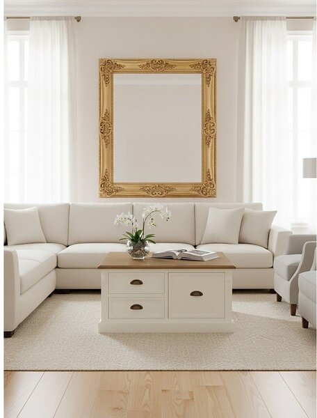 Biały stolik w dekorze jodły 90x90 cm Hardwick – Premier Housewares
