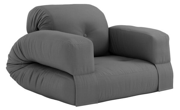 Ciemnoszary fotel rozkładany odpowiedni na zewnątrz Karup Design OUT™ Hippo Dark Grey