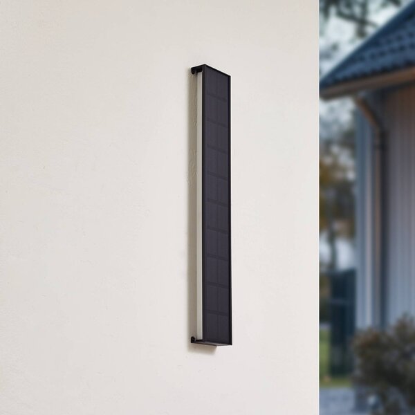 Lindby kinkiet LED Solar Laarni, ściemniany, IP54, czarny Laarni Lindby, możliwość ściemniania, czarny, aluminium