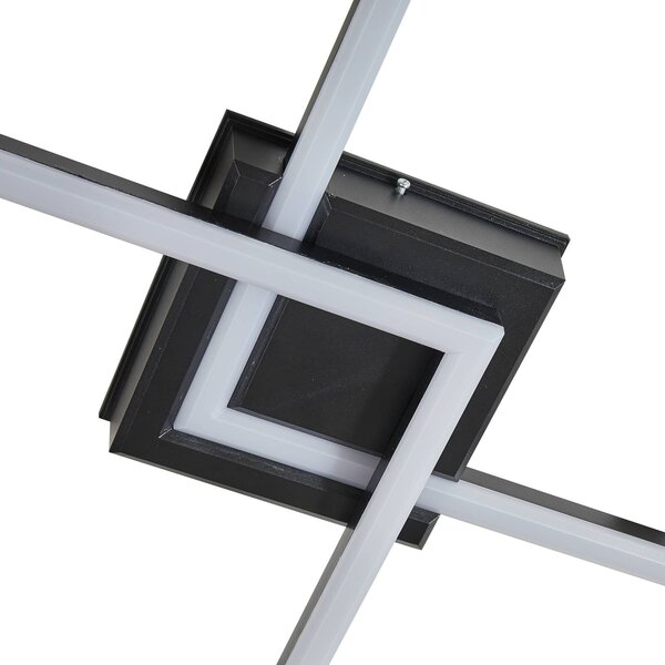 Lindby Lampa sufitowa zewnętrzna LED Finian, 48 cm x cm, CCT ściemniana Finian Lindby, możliwość ściemniania, czarny, tworzywo sztuczne, nowoczesny