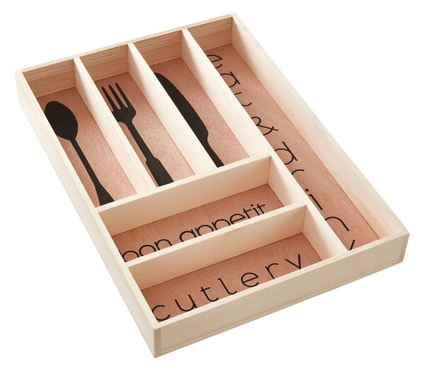 Drewniany organizer na sztućce do szuflady w naturalnym kolorze 30 x 42 cm Bessan – Premier Housewares