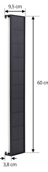 Lindby kinkiet LED Solar Laarni, ściemniany, IP54, czarny Laarni Lindby, możliwość ściemniania, czarny, aluminium