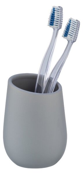 Szary ceramiczny kubek na szczoteczki Wenko Badi