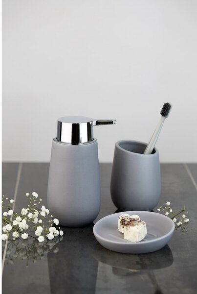 Szary ceramiczny dozownik do mydła 320 ml Badi – Wenko