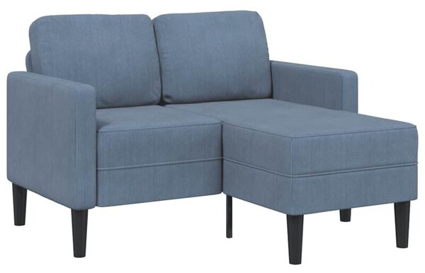 Sofa 2-osobowa z leÅ¼ankÄ w ksztaÅcie litery l, niebieska
