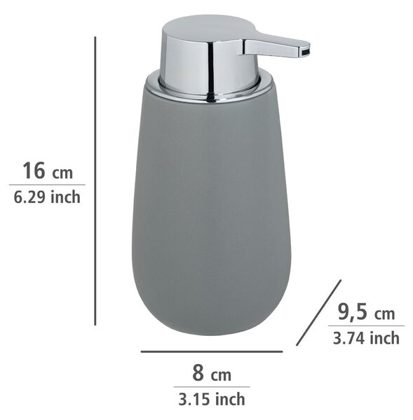 Szary ceramiczny dozownik do mydła 320 ml Badi – Wenko