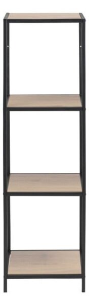 Czarno-naturalny regał w dekorze dębu 37x120 cm Seaford – Actona