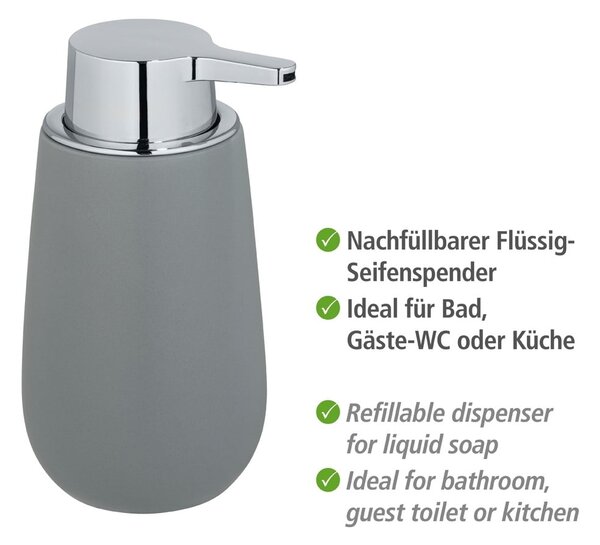 Szary ceramiczny dozownik do mydła 320 ml Badi – Wenko
