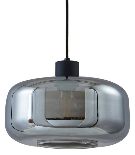 Lampa wisząca szklana Hildur Lindby, możliwość ściemniania, aluminiowy / szary / cynkowy, salon / jadalnia, szkło