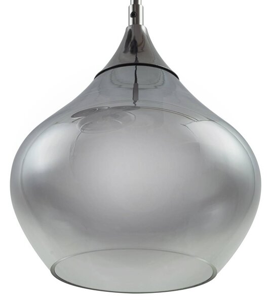 Lampa wisząca szklana Jarven Lucande, możliwość ściemniania, aluminiowy / szary / cynkowy, salon / jadalnia, szkło, nowoczesny
