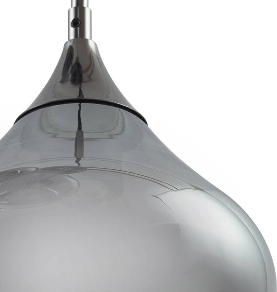 Lampa wisząca szklana Jarven Lucande, możliwość ściemniania, aluminiowy / szary / cynkowy, salon / jadalnia, szkło, nowoczesny