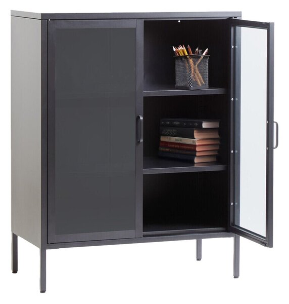 Szara stalowa witryna 80x102x40 cm Acier – Premier Housewares