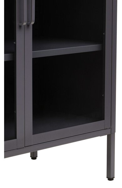 Szara stalowa witryna 80x102x40 cm Acier – Premier Housewares