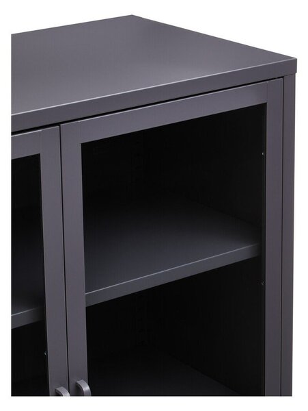 Szara stalowa witryna 80x102x40 cm Acier – Premier Housewares