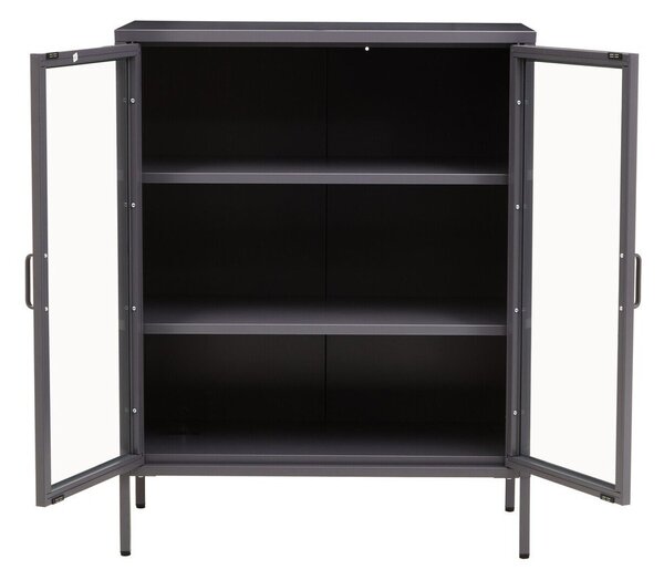 Szara stalowa witryna 80x102x40 cm Acier – Premier Housewares
