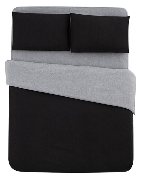 Czarno-szara bawełniana pościel jednoosobowa z prześcieradłem 160x220 cm – Mila Home