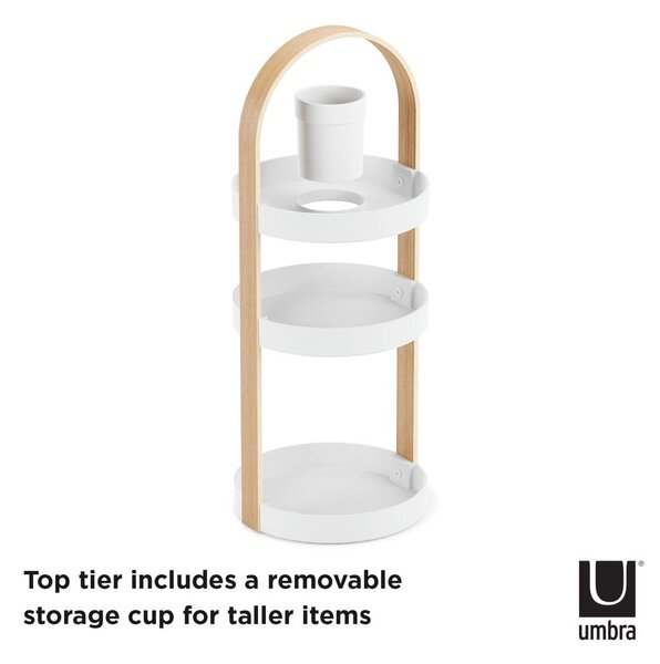Biało-naturalny drewniany organizer łazienkowy Bellwood – Umbra