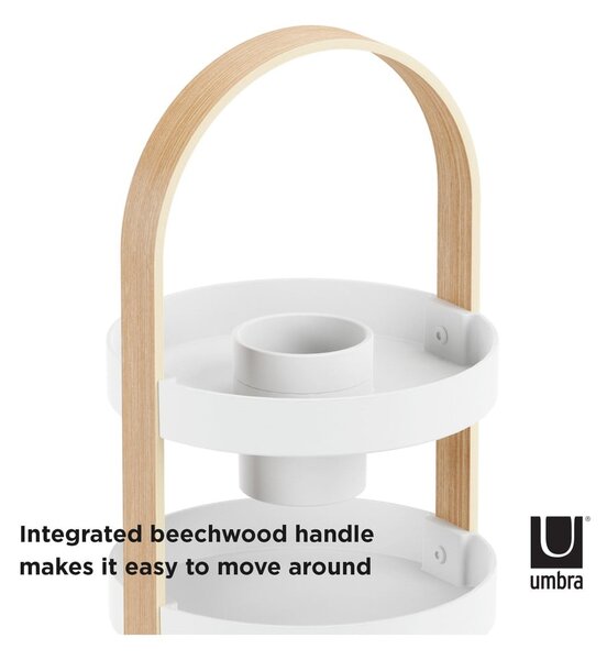 Biało-naturalny drewniany organizer łazienkowy Bellwood – Umbra