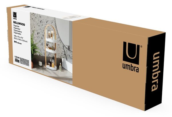 Biało-naturalny drewniany organizer łazienkowy Bellwood – Umbra