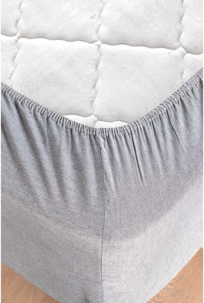 Czarno-szara bawełniana pościel jednoosobowa z prześcieradłem 160x220 cm – Mila Home