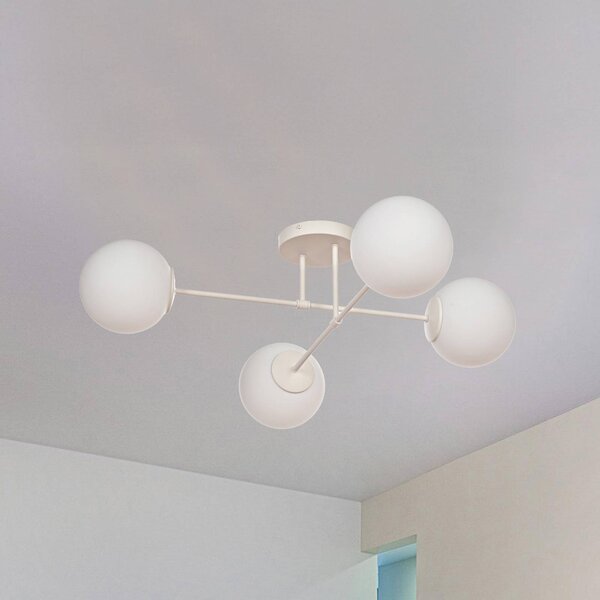 Lampa sufitowa Moon HELAM, możliwość ściemniania, kremowy / amber, salon / jadalnia, metal
