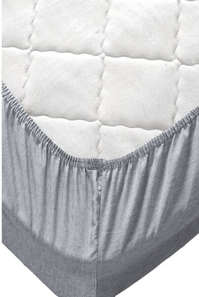 Łososiowo-szara bawełniana pościel dwuosobowa z prześcieradłem 200x220 cm – Mila Home