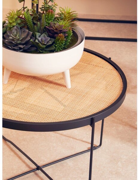 Rattanowy okrągły stolik w naturalnym kolorze ø 60 cm Depok – Premier Housewares