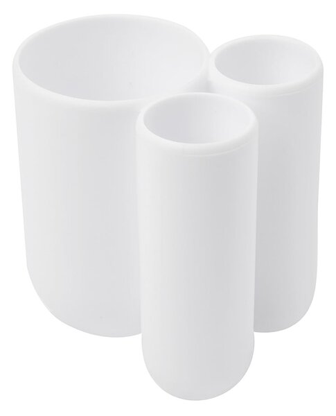 Biały plastikowy kubek na szczoteczki do zębów Touch – Umbra