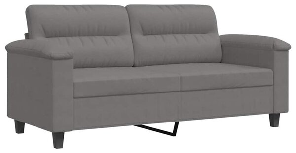 Sofa 2-osobowa, ciemnoszary, 140 cm, tapicerowana mikrofibrÄ