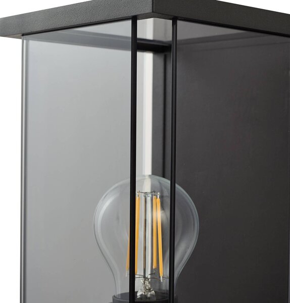 Lampa zewnętrzna z czujnikiem ruchu Annalea Lucande, możliwość ściemniania, czarny, aluminium, nowoczesny