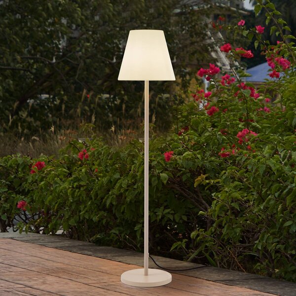 Lampa tarasowa Lucande Jaimy, beżowa, metalowa, 150 cm, E27 Jaimy, kremowy / amber, tworzywo sztuczne, nowoczesny