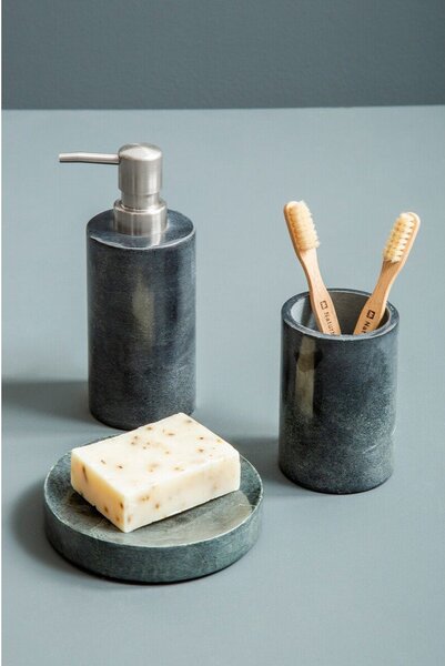 Ciemnoszary kamienny dozownik do mydła Kamal – Premier Housewares