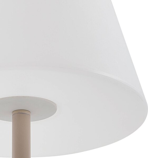 Lampa tarasowa Lucande Jaimy, beżowa, metalowa, 150 cm, E27 Jaimy, kremowy / amber, tworzywo sztuczne, nowoczesny