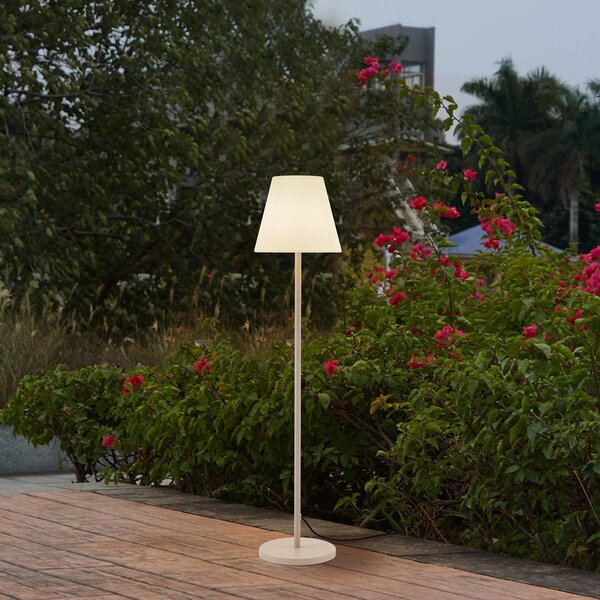 Lampa tarasowa Lucande Jaimy, beżowa, metalowa, 150 cm, E27 Jaimy, kremowy / amber, tworzywo sztuczne, nowoczesny