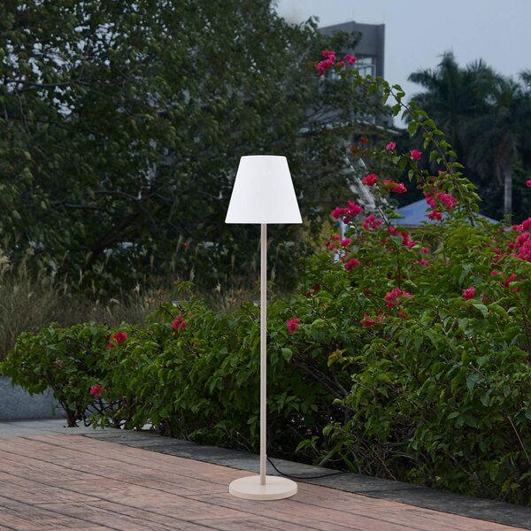 Lampa tarasowa Lucande Jaimy, beżowa, metalowa, 150 cm, E27 Jaimy, kremowy / amber, tworzywo sztuczne, nowoczesny