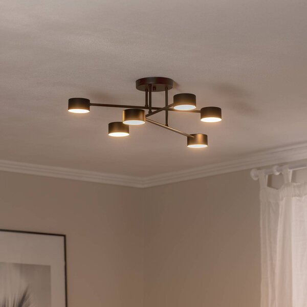 Lampa sufitowa Modus 6 EMIBIG LIGHTING, możliwość ściemniania, czarny, salon / jadalnia, metal, nowoczesny