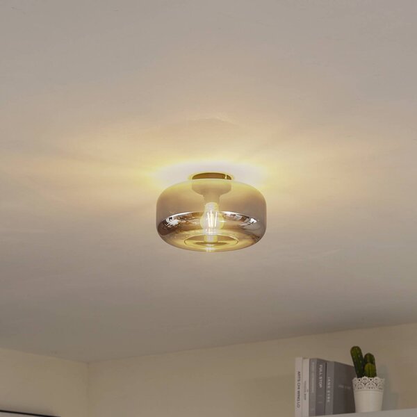 Lampa sufitowa Hildur Lindby, możliwość ściemniania, aluminiowy / szary / cynkowy, salon / jadalnia, szkło