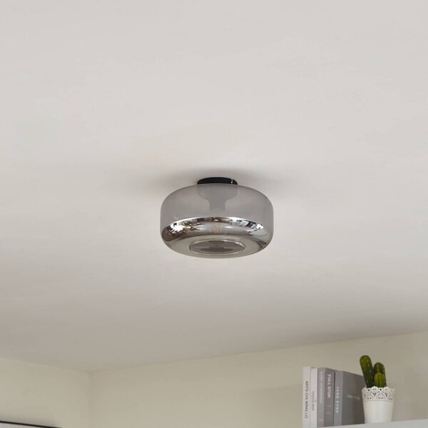 Lampa sufitowa Hildur Lindby, możliwość ściemniania, aluminiowy / szary / cynkowy, salon / jadalnia, szkło