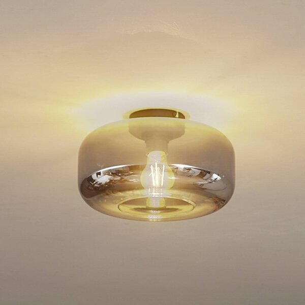 Lampa sufitowa Hildur Lindby, możliwość ściemniania, aluminiowy / szary / cynkowy, salon / jadalnia, szkło