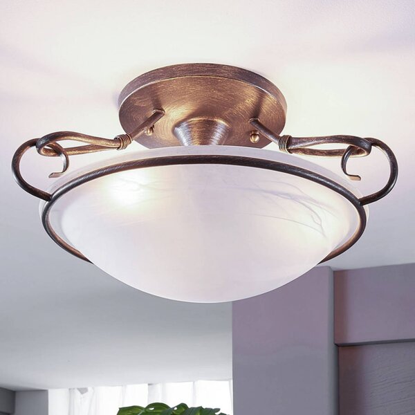 Lampa sufitowa Rando Lindby, możliwość ściemniania, aluminiowy / szary / cynkowy, salon / jadalnia, metal, dworkowy / rustykalny