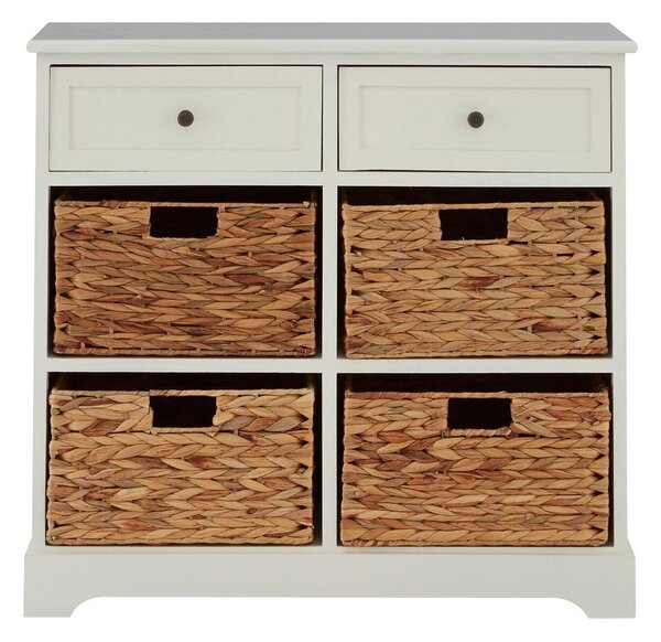 Komoda z litego drewna paulowni w kolorze kości słoniowej 76x70x33 cm Vermont – Premier Housewares